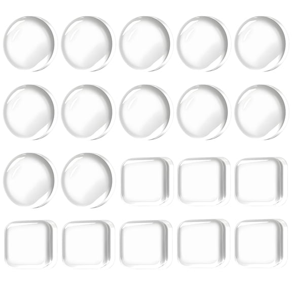 Deally Door Knob Wall Protector, 2 Inch Clear Door Handle Wall Protector, Self-Adhesive Door Handle Crash Pad for Noise Reduction, Shock Absorbent Stopper for Home Office Use, 12 Round 8 Square Pads