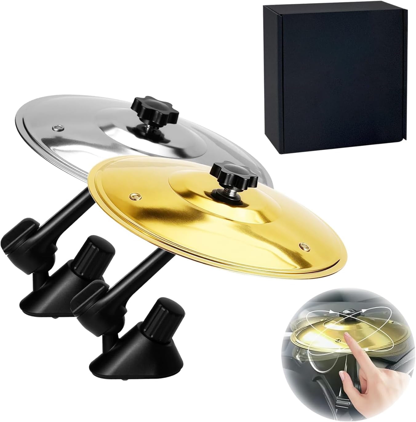 Deally  Mini Car Cymbal Air Vent Clip - Fun Musical Dashboard Decor for Car Lovers, Universal Fit for Most Vehicles