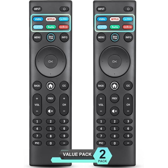 Deally Pack of 2 VIZIO Smart TV Remote Replacement Universal Infrared Remote for All VIZIO TVs Including XRT140 XRT136 and More with 6 Streaming Shortcuts No Setup Required