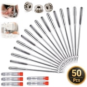 Deally Sewing Machine Needles, 50 PCS Universal Sewing Machine Needle, Compatible with Singer, Brother, Janome, Varmax, Sizes HAX1 65/9, 75/11, 90/14, 100/16, 110/18 (50 PCS)