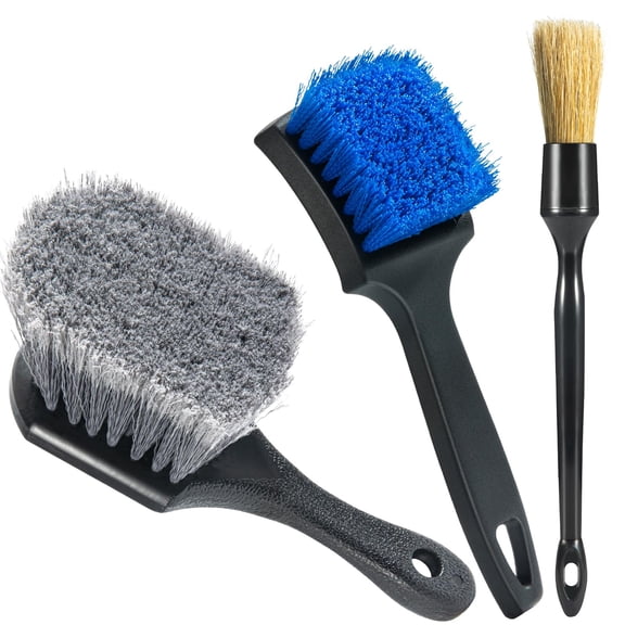 Deally Tire Brushes for Cleaning Tires, Car Wheel Brushes for Cleaning Wheels, Rim Cleaner Brush for Car Detailing, Premium Wheel Cleaner Brush Kit Safe for Cars, Trucks, SUVs, RVs