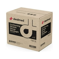 Dealmed 2" Conforming Stretch Gauze Bandages, Rayon and Knitted Polyester, 4.1 Yards, 12/Box, 8 Boxes