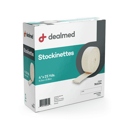 Dealmed 4" Cotton Stockinette | Tubular Knitted Constructed Sleeve for Skin Protection and Keep Dressings in Place (Pack of 1)