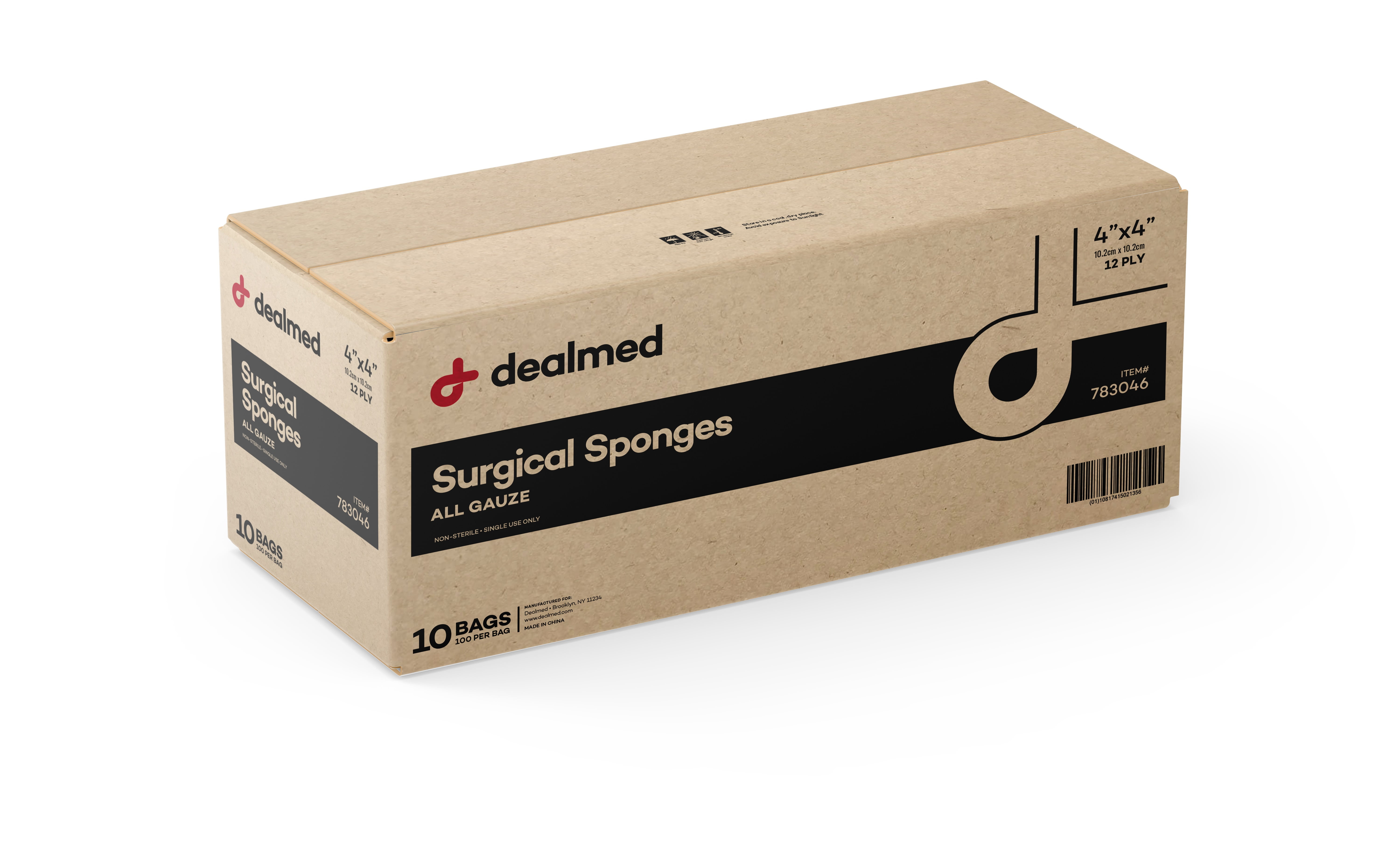 Garze Sterili Dealmed 2x2 12 Ply | 100 Pezzi, Confezione Dispenser, Cotone USP Tipo VII - 3