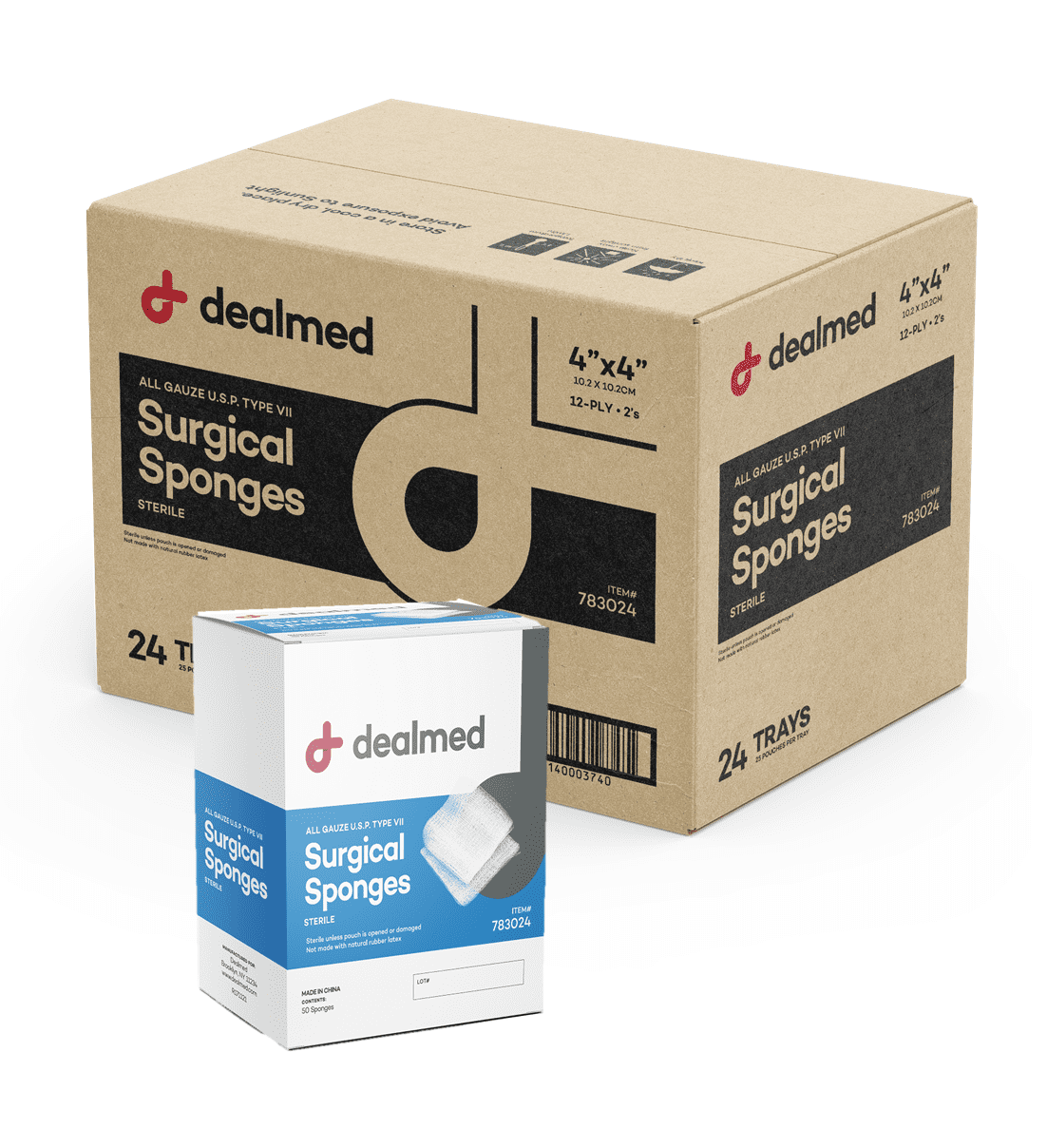 Dealmed Sterile Gauze Pads 600 Count - 4x4 Inch Medical Wound Dressings