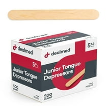 Dealmed 5.5" Junior Tongue Depressors - Non-Sterile, Unwrapped for Medical Practice, Crafts, Emergency First Aid Kits and More (500/Box)