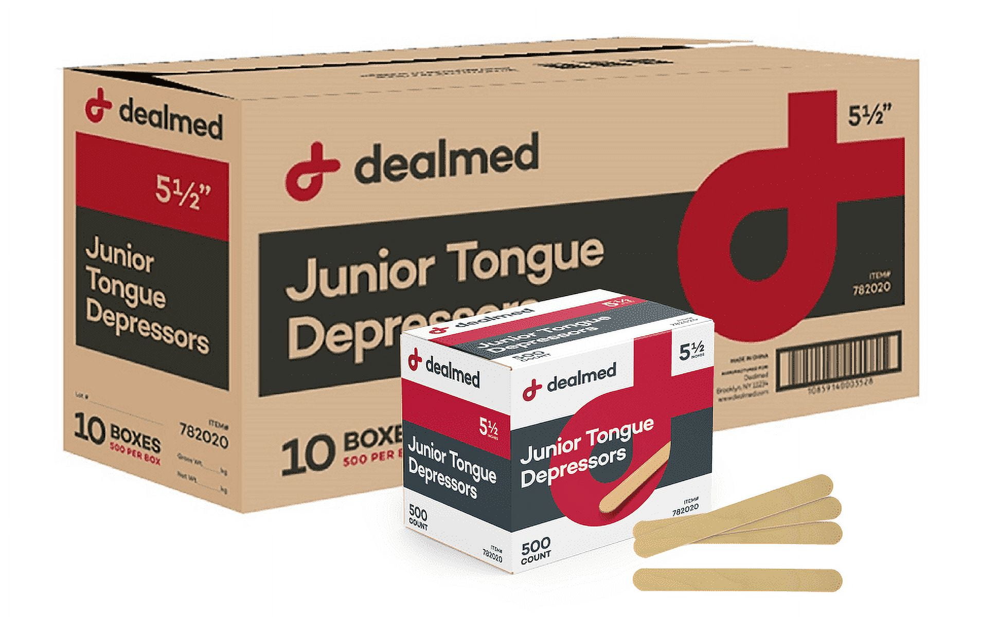 Dealmed 6 Senior Tongue Depressors - Sterile, Individually Wrapped for  Medical Practice, Crafts, Emergency First Aid Kits and More (100/Box) 
