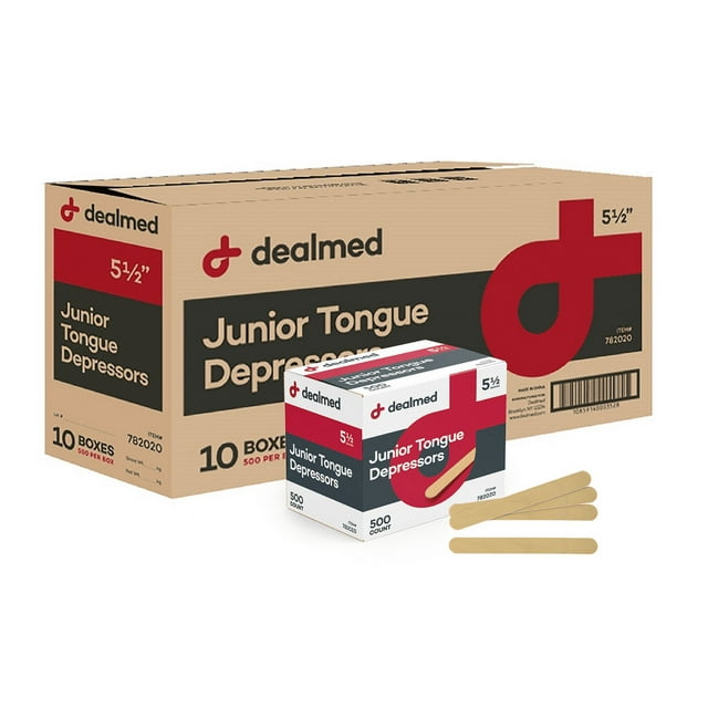 Dealmed 5.5" Junior Tongue Depressors NonSterile, Unwrapped for