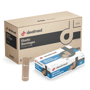 Dealmed 6" Elastic Bandage Wrap with Clip Closure, Stretched Compression 50 Rolls/Case