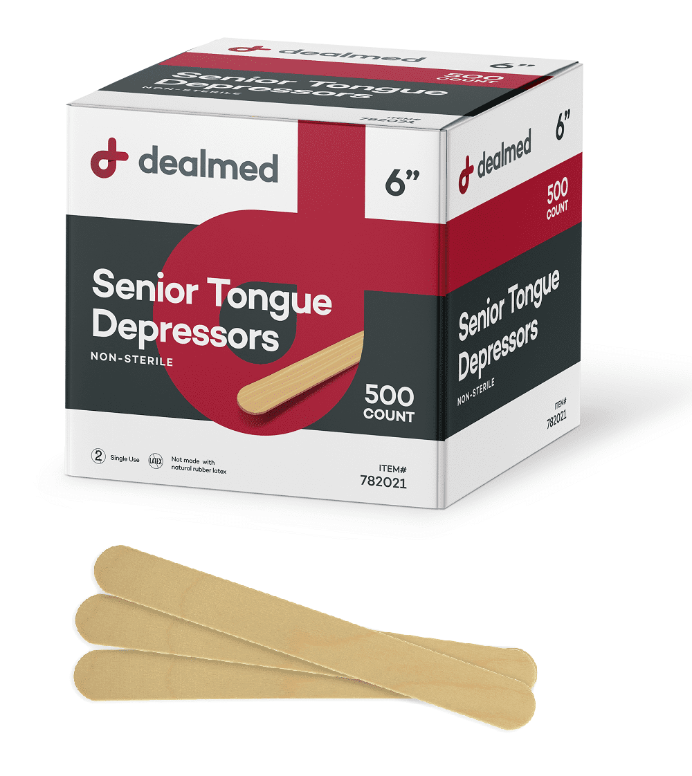 Dealmed 6" Senior Tongue Depressors NonSterile, Unwrapped for