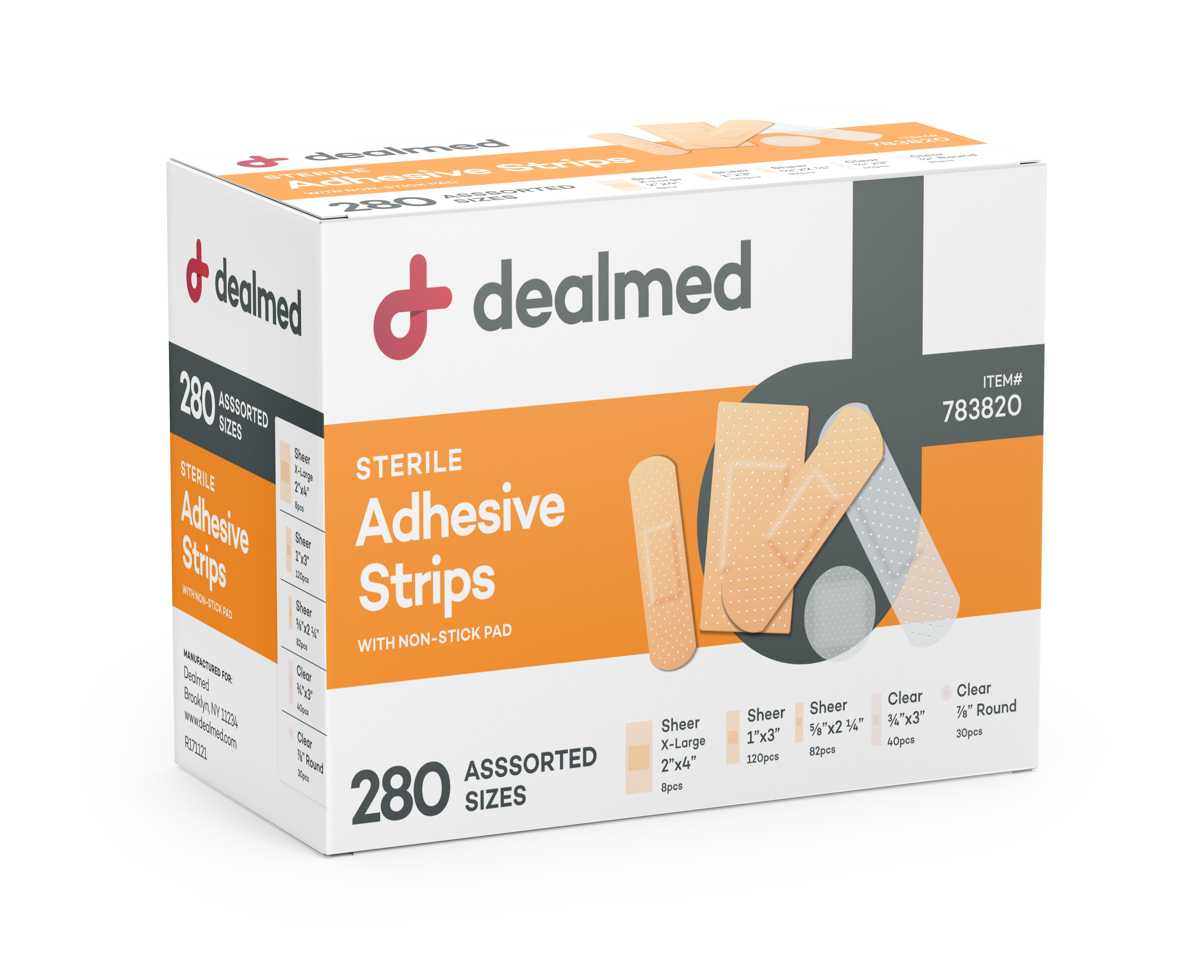 Dealmed Adhesive Bandage Assorted Variety Pack, NonStick Bandage