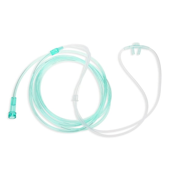 Dealmed Brand Adult Standard Nasal Cannula (Straight) with 7 ft (2.1m) Soft Green, Highly Visible, Kink Resistant, Lightweight Tubing (1 Pack)