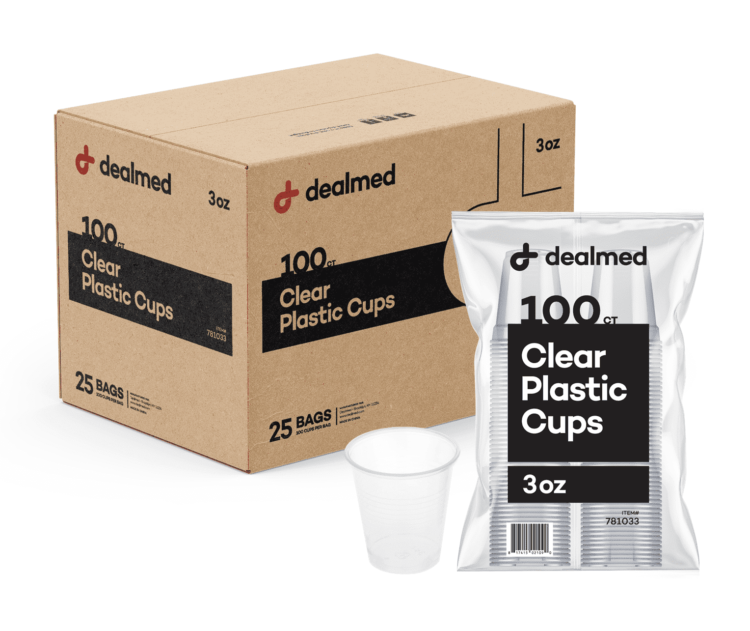 Dealmed 3 oz. Disposable Plastic Cups, 100% Recyclable Cups for Doctor's Offices, School Nurse's, Hospitals, at Home and More, 2500 Count