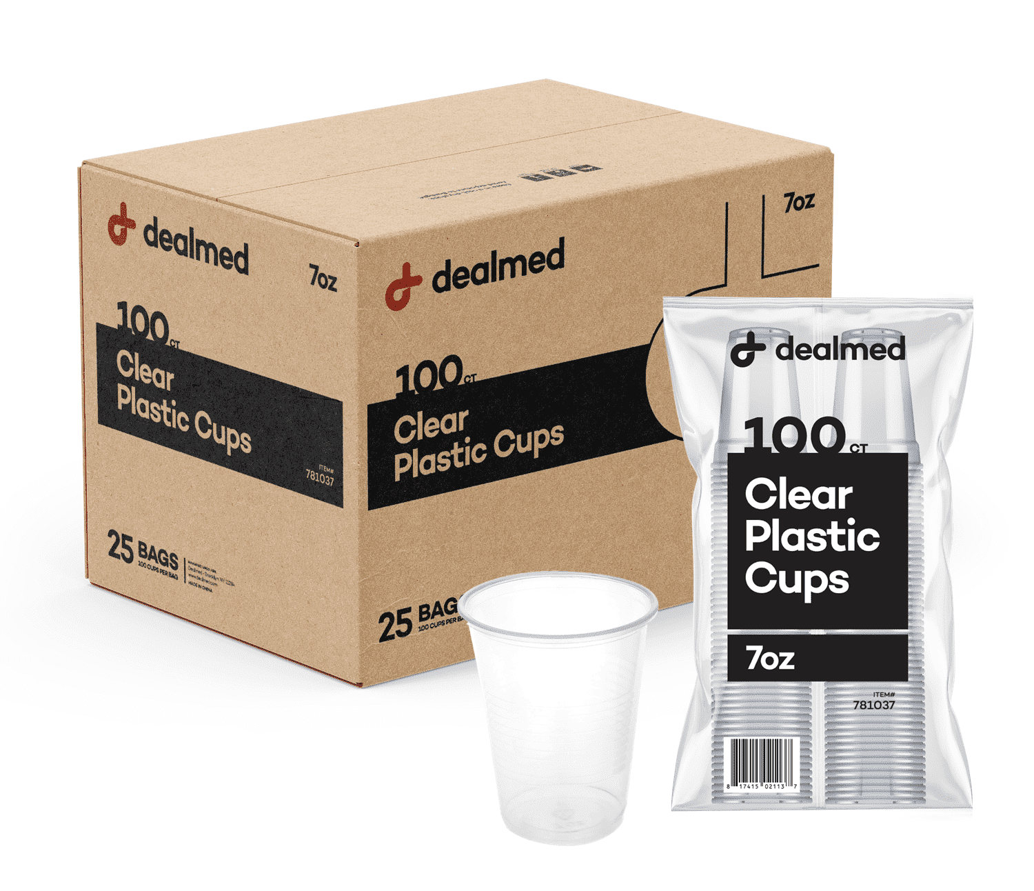 Dealmed 7 oz. Disposable Plastic Cups, 100% Recyclable Cups for Doctor's Offices, School Nurse's, Hospitals, at Home and More, 2500 Count