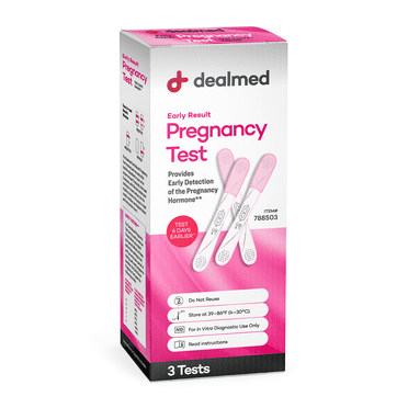 Dealmed Early Result Pregnancy Test | Individually Packaged Midstream Tests for Early Detection (3 Tests)