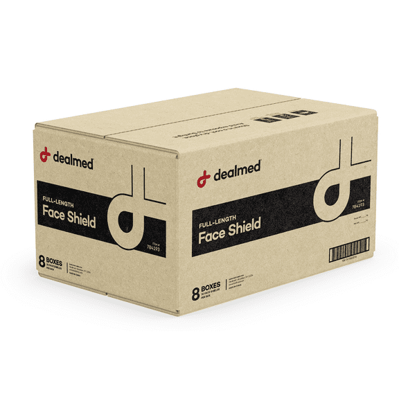 Dealmed Full-Length Face Shield, Lightweight Adult Disposable Face Masks, 30 Count (Pack of 8)