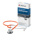 thumbnail image 1 of Dealmed General Exam Stethoscope | Professional Economy Dual-Head Stethoscope with Chestpiece, Tubing & Eartips, Neon Orange (1 Count), 1 of 6
