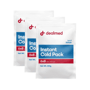 Dealmed Instant Cold Pack, 6" x 8" | Disposable Packs for Helping Injuries, Swelling, Headaches, Soreness (Pack of 3)