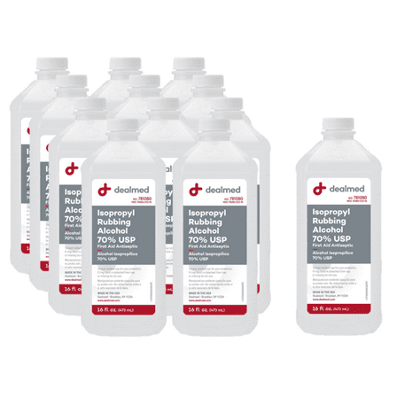 Dealmed Isopropyl Alcohol 70%, USP, 16 oz Bottle (Case of 12)