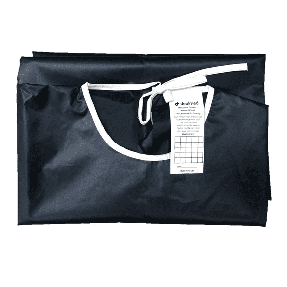 Dealmed Level 1 Non-Surgical Disposable Isolation Gown - Perfect for Hospitals, Medical Facilities, and Physicians Offices, Latex Free, Navy (Pack of 1)