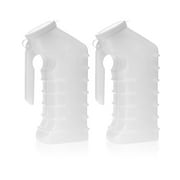 Dealmed Male Urinal with Attached Cover | Translucent Portable Receptacle | Shields Odors and Avoids Spills, 1000 cc | 2 Pack