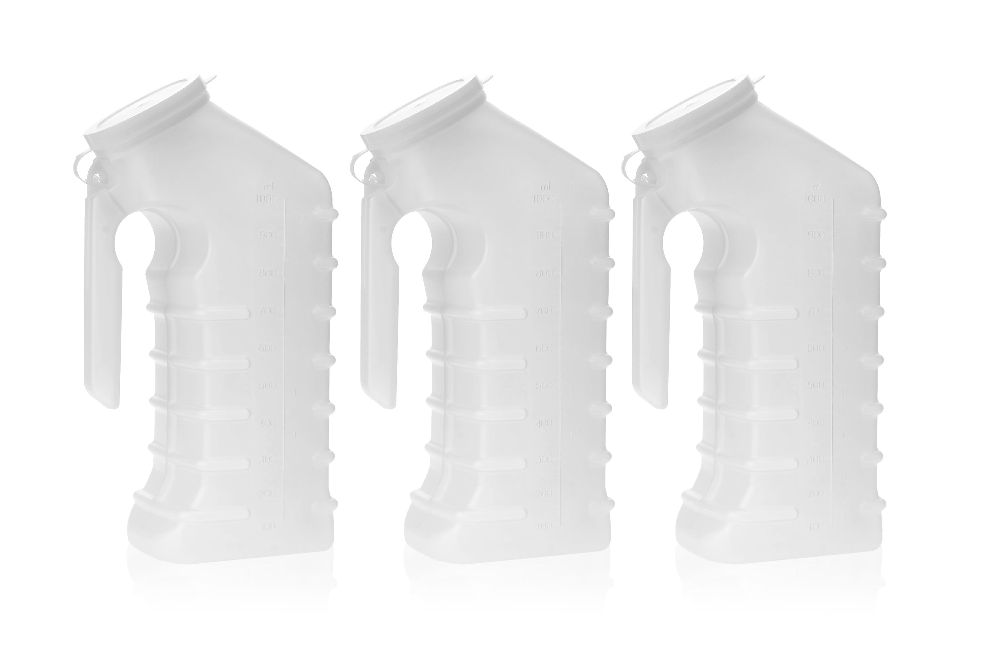 Dealmed Male Urinal with Attached Cover Translucent Portable