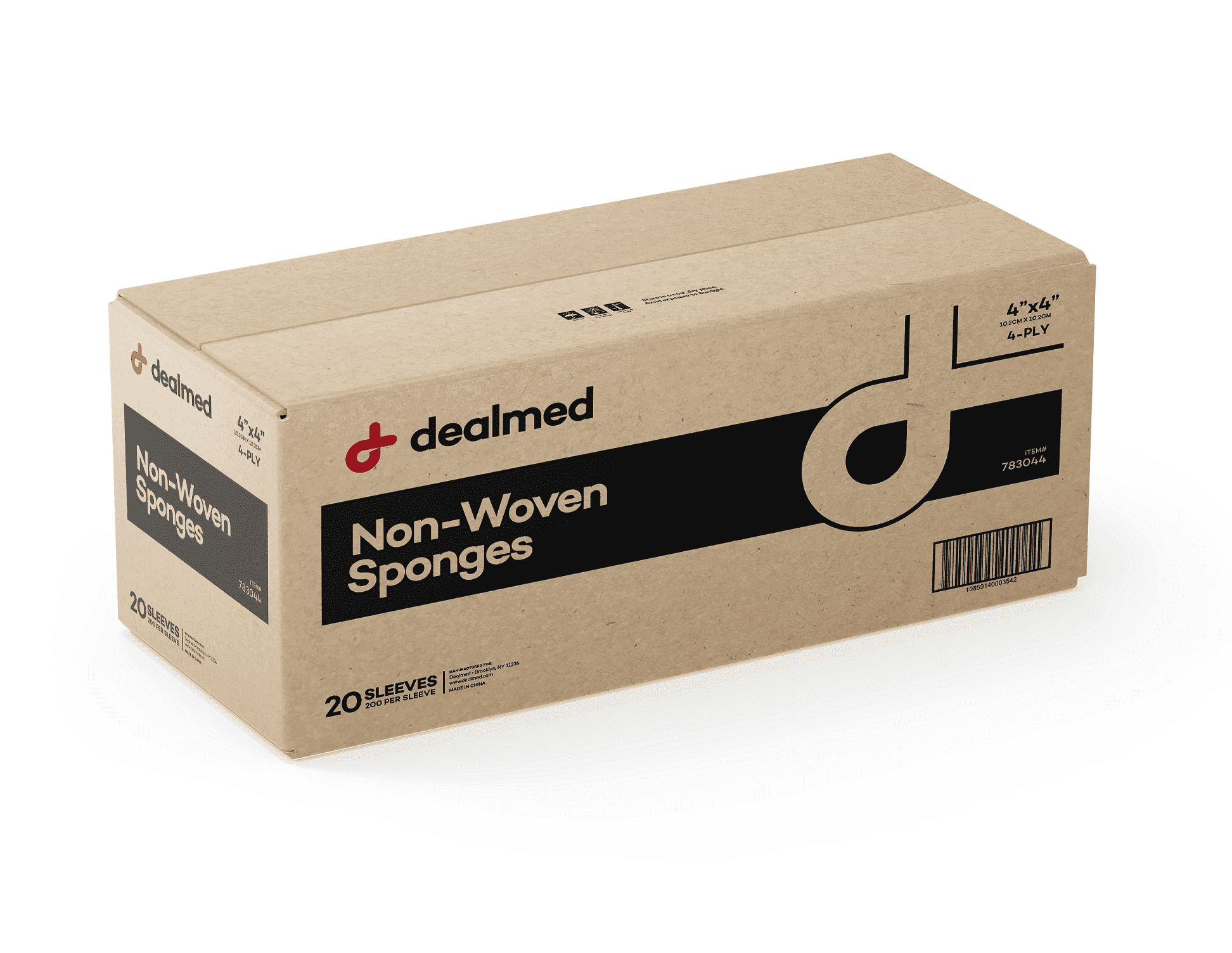 Dealmed Non-Woven Gauze Sponges 4" x 4" (2,000 Count) 4-Ply All-Purpose Non-Sterile Absorbent Dental Gauze Wound Care Product for First Aid Kit/Medical Facilities