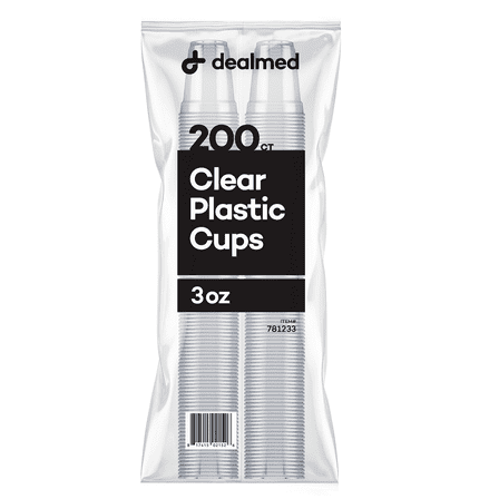 Dealmed (Pack of 200, 3 oz.) Disposable Plastic Cups, 100% Recyclable Cups for Doctor's Offices, School Nurse's, Hospitals, at Home and More