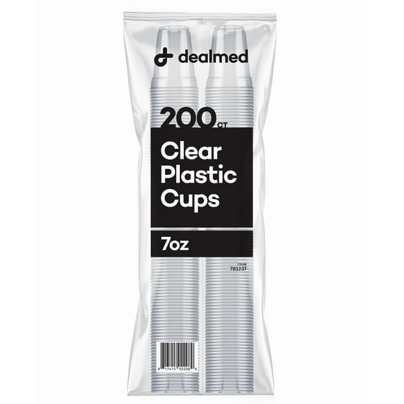 Dealmed (Pack of 200, 7 oz.) Disposable Plastic Cups, 100% Recyclable Cups for Doctor's Offices, School Nurse's, Hospitals, at Home and More