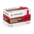 thumbnail image 1 of Dealmed Povidone Iodine Prep Pad 10% - Individually Sealed Packets Perfect for Wound Care and Portable First Aid Kits, 100/Box (Pack of 1), 1 of 4