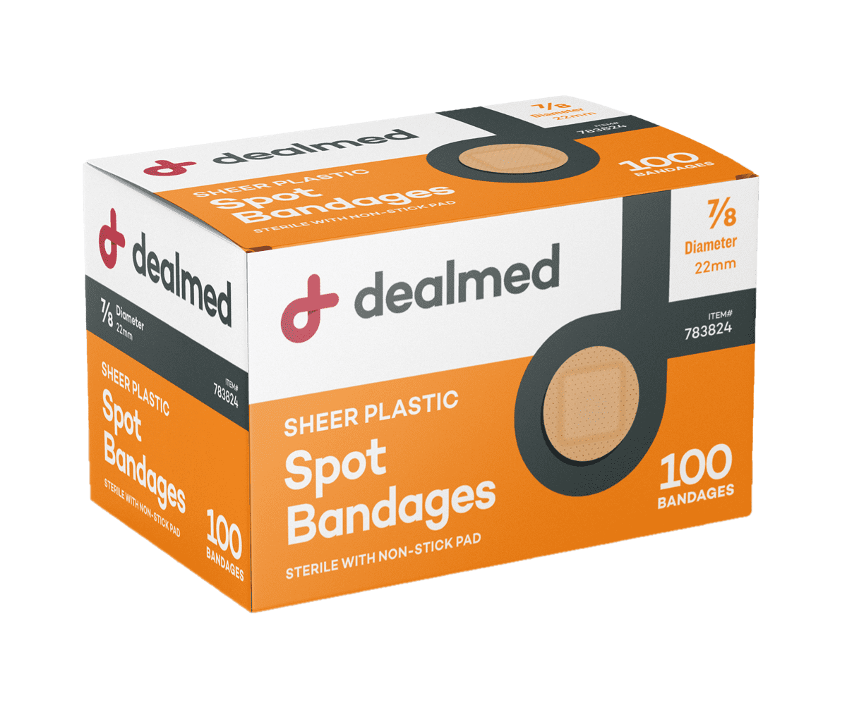 Dealmed Sheer Plastic Spot Adhesive Bandages 100 Count (1 Pack