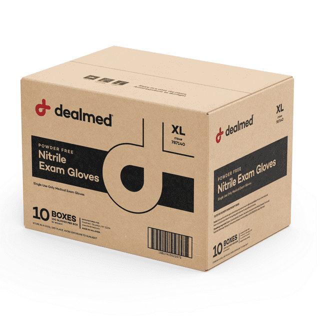 Dealmed Sky Blue Nitrile Exam Gloves, Disposable NonIrritating Latex