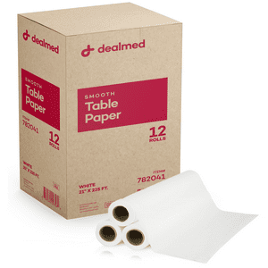 Dealmed Exam Table Paper - 21" X 225' Paper Table Cover, 1 Roll of Medical Exam Table Paper, Ideal for Doctor's Offices, Medical Facilities, Patternmaking, Tracing and More