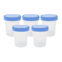 Dealmed Specimen Container with Screw on Leak Resistant Lid | Sterile Single Use Cup with Tamper Evident Seal | 4 oz. (5 Count)