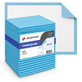 thumbnail image 1 of Dealmed Standard Absorbency Disposable Medical Underpads, 2-Ply Tissue Fill, 17" x 24”, Blue, 50 Count (1 Pack), 1 of 7