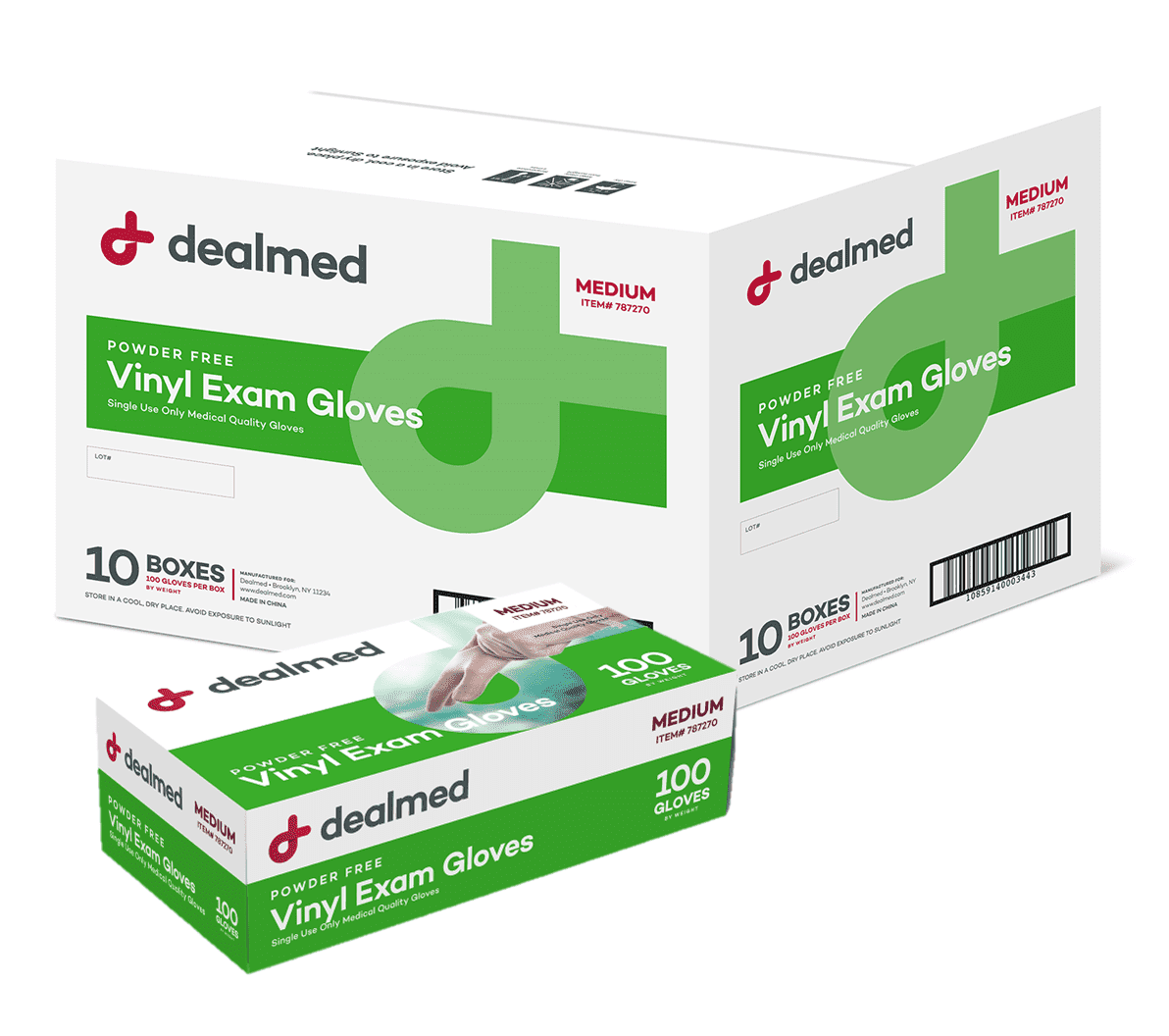 Dealmed Vinyl Disposable, Non-Irritating, Latex-Free Gloves, Clear, 1000 Count