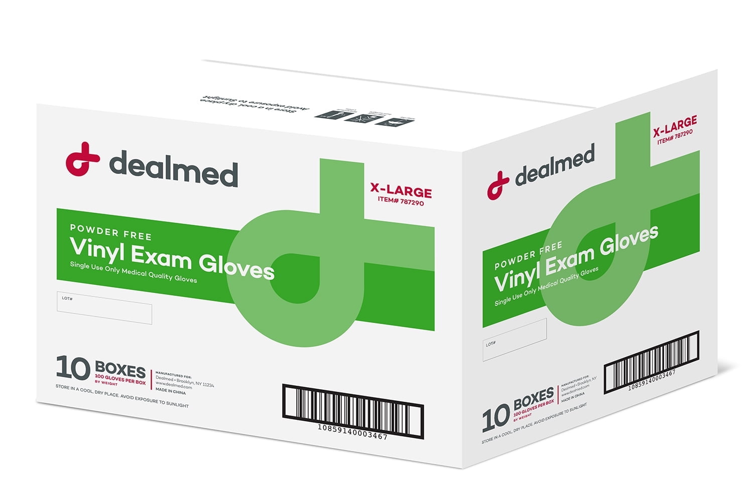 Dealmed Vinyl Medical Exam Gloves, Disposable, Non-Irritating, Latex-Free for First Aid and Medical Facilities, Clear (X-Large, Case of 1000)