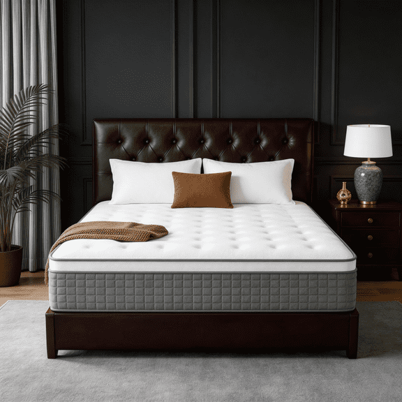 Dealnight 10 inch Queen Size Mattress in a Box, Firm Hybrid Cooling Gel Memory Foam with Individually Pocket Coils, Back Pain Relief and Pressure Relief