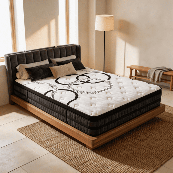 Dealnight 10 inch Twin Size Hybrid Mattress,Firm Cooling Gel Memory Foam Mattress with Individual Pocket Coils,Bed in a Box