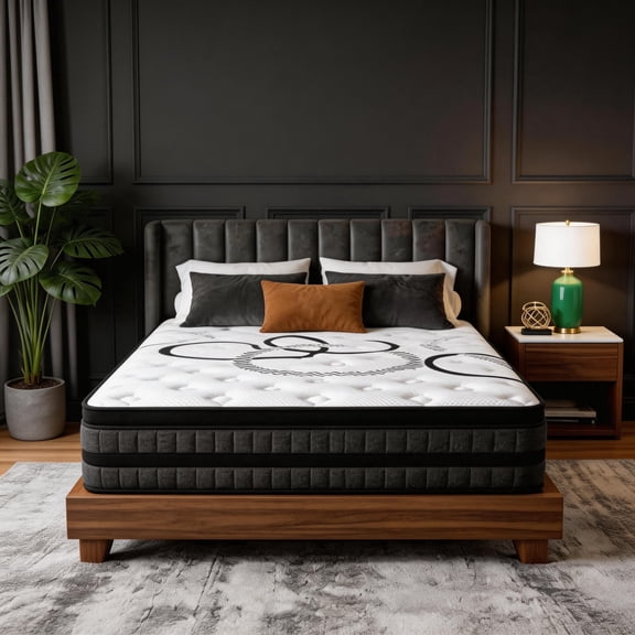 Dealnight 10 inch Twin Size Hybrid Mattress,Firm Cooling Gel Memory Foam Mattress with Individual Pocket Coils,Bed in a Box