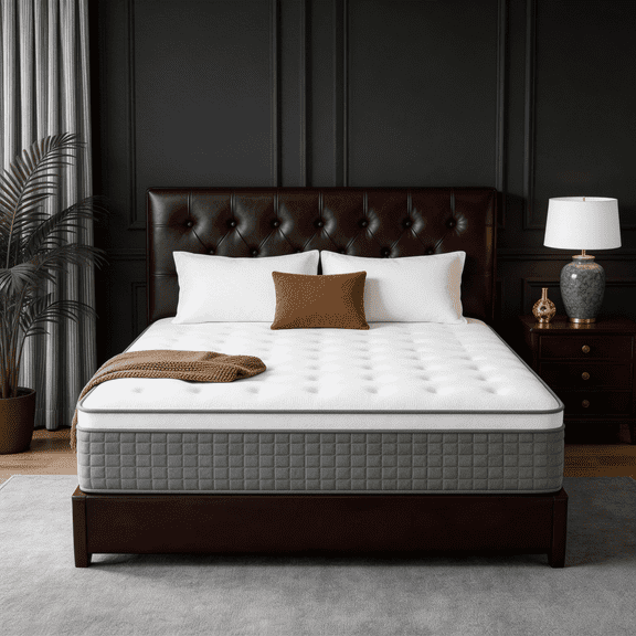 Dealnight 14 inch Queen Size Mattress in a Box, Firm Hybrid Cooling Gel Memory Foam with Individually Pocket Coils, Back Pain Relief and Pressure Relief