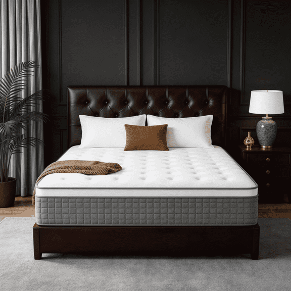 Dealnight 14 inch King Size Mattress in a Box, Firm Hybrid Cooling Gel Memory Foam with Individually Pocket Coils, Back Pain Relief and Pressure Relief