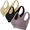thumbnail image 1 of Dealovy 3 Pack Sports Bras for Women Plus Size High Support Wirefree Bras Push up Comfort Workout Bras, 1 of 5
