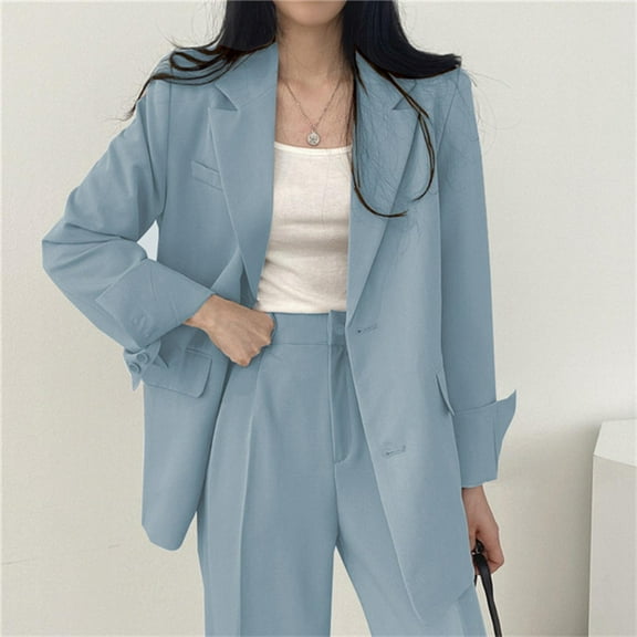 Dealovy Blazers for Women Fall Casual Business Coats Button down Work Office Suit Jacket