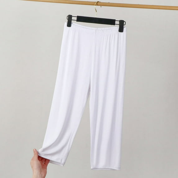 Dealovy Capri Pants Women Pajamas Plus Size Loose Comfy Cropped Pants Loungewear Solid Color Capris