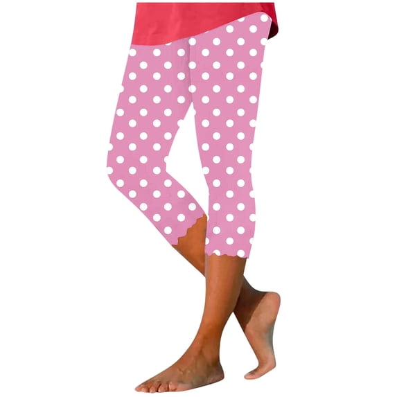Dealovy Capri Pants for Women Cotton Leggings High Waist Fold over Yoga Capris Summer Skinny Yoga Athletic Pants