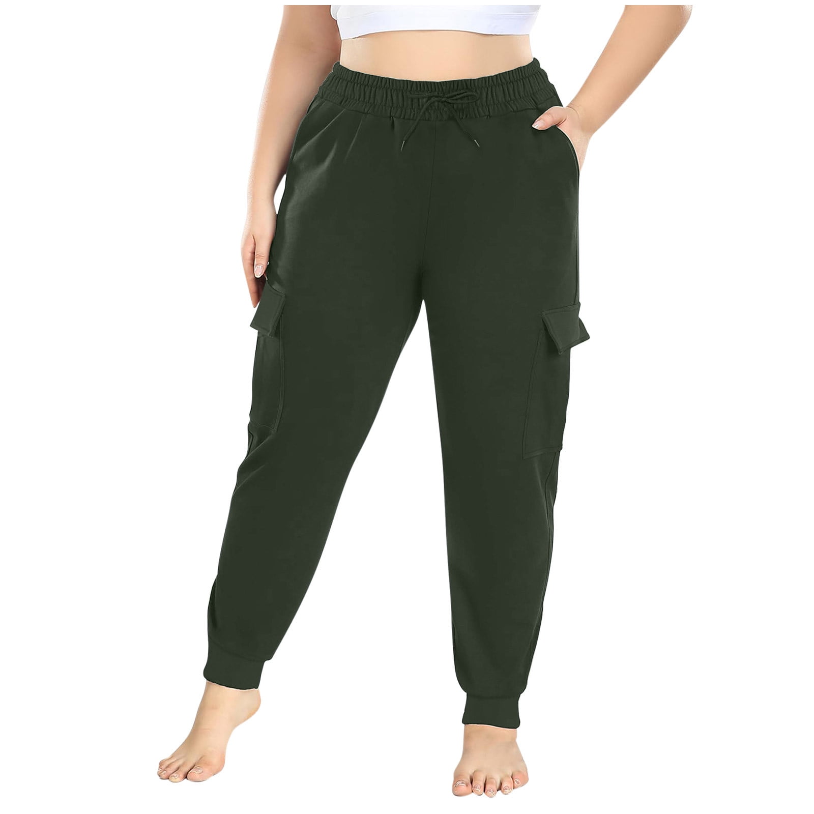 Men's Fleece Sweatpants With Drawstring Ankles – Open Bottom Joggers, Side & Back Pockets, For Hiking & Lounge