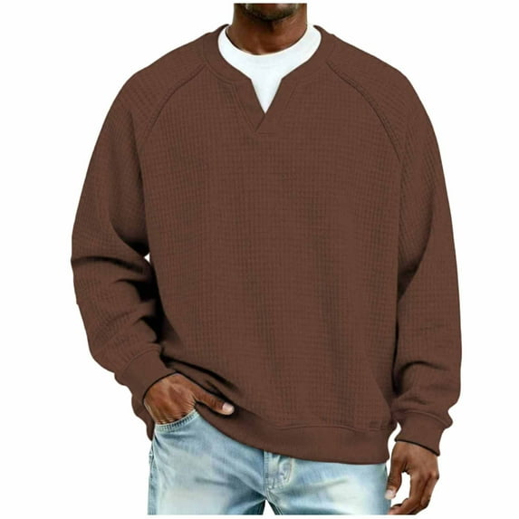 Dealovy Crew Neck Sweatshirts for Men Breathable Loose Fitted Casual Going out Sports Running Spring Trendy Mens Sweatshirts
