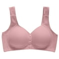 thumbnail image 1 of Dealovy Front Closure Bras for Women No Underwire Solid Color Full Coverage Seamless Push up T Shirt Bras, 1 of 5