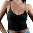 thumbnail image 1 of Dealovy Going out Tops for Women Ribbed V Neck Tank Tops Slim Comfy Cropped Camisole Tops Streetwear, 1 of 6
